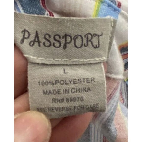 Passport Women Large Multicolored Button Up Long Sleeve Shirt Comfortable Ranch - Picture 4 of 13